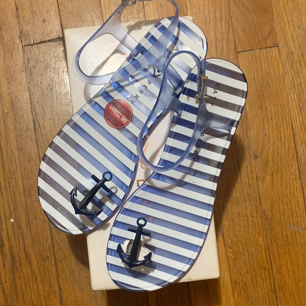 Katy Perry Collections Blue and White Striped Sandals